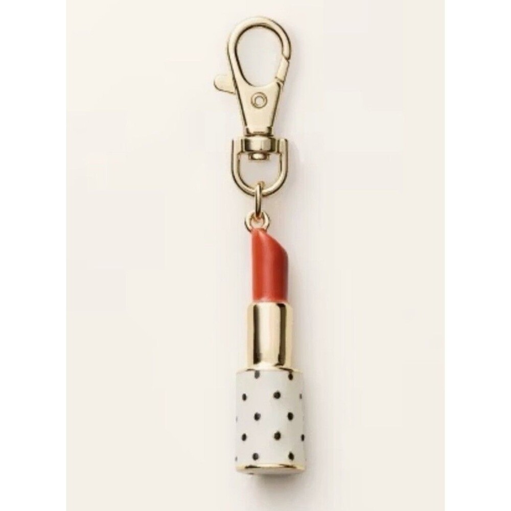 kate spade new york x Target Red Lipstick Tube Bag Charm Polka Dot NWT